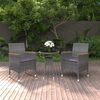 vidaXL 3 Piece Garden Dining Set Poly Rattan Grey
