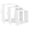 vidaXL Wall Cube Shelves 3 pcs White MDF