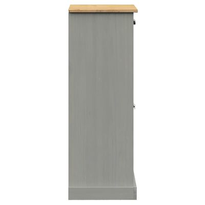 vidaXL Shoe Cabinet VIGO Grey 60x35x96 cm Solid Wood Pine