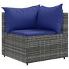 vidaXL 9 Piece Garden Sofa Set with Cushions Grey Poly Rattan