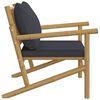 vidaXL Garden Chairs 2 pcs with Dark Grey Cushions Bamboo