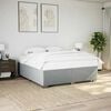 vidaXL Bed Frame without Mattress Light Grey King Fabric
