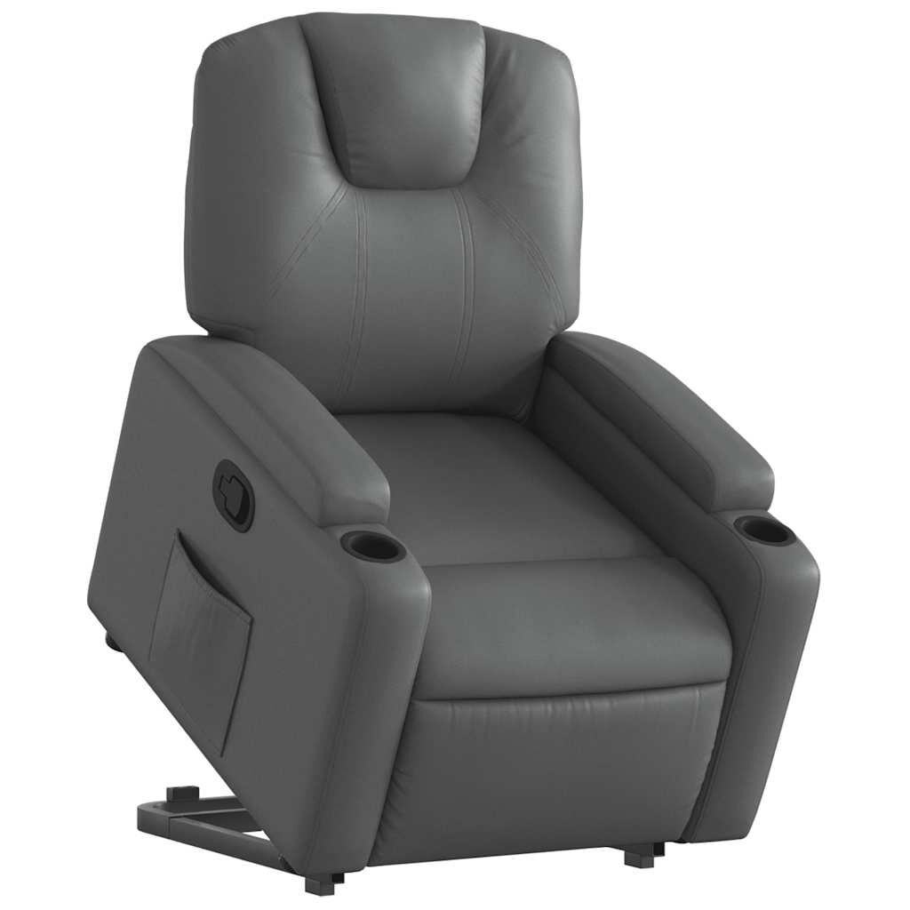 vidaXL Stand up Recliner Chair Grey Faux Leather