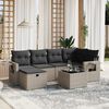 vidaXL 6 Piece Garden Sofa Set with Cushions Grey Poly Rattan
