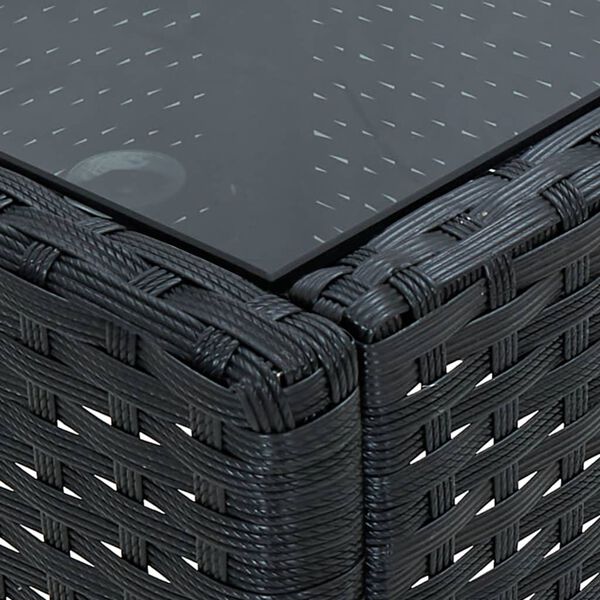 vidaXL Garden Table Black 40x40x45 cm Poly Rattan