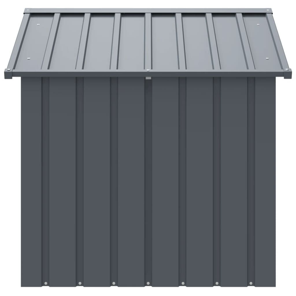 vidaXL Dog House with Roof Black 117x103x102 cm Galvanised Steel