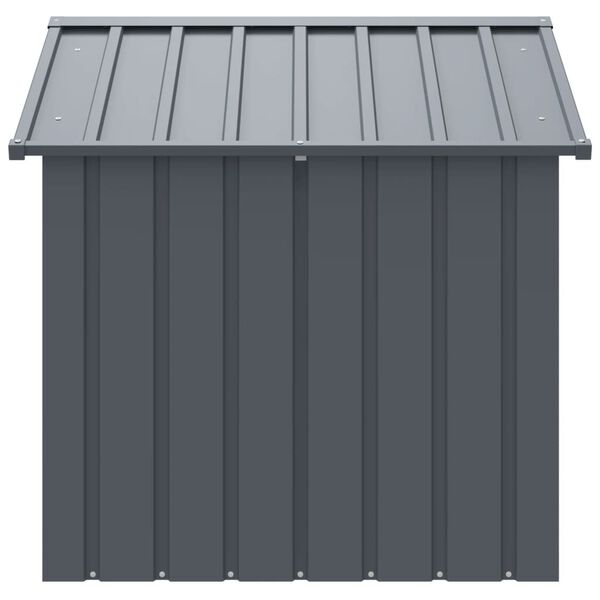 vidaXL Dog House with Roof Black 117x103x102 cm Galvanised Steel