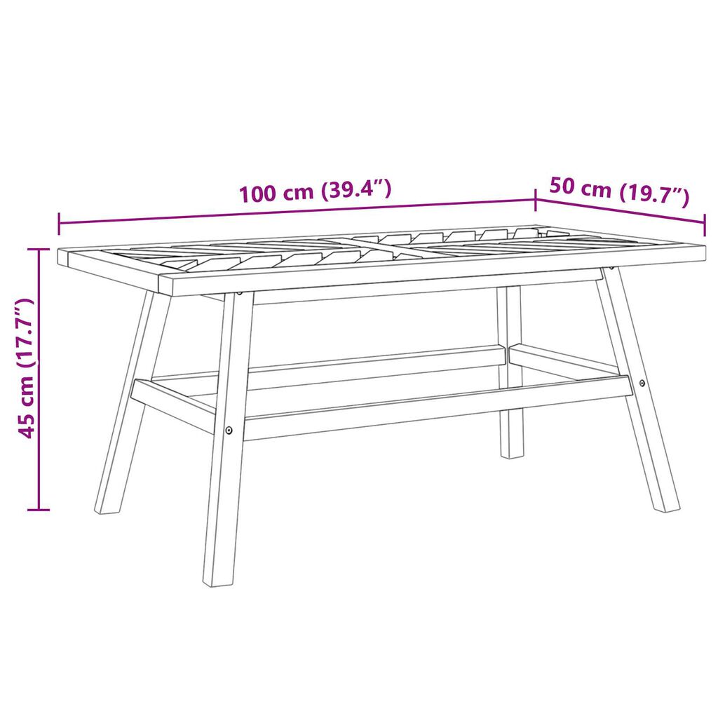 vidaXL 3 Piece Garden Lounge Set Solid Wood Acacia