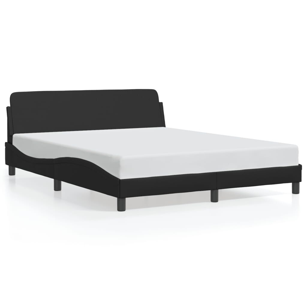 vidaXL Bed Frame without Mattress Black 152x203 cm Queen Faux Leather