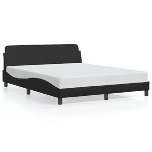 vidaXL Bed Frame "Dover" Black 152x203 cm Queen Faux Leather