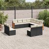 vidaXL 11 Piece Garden Sofa Set with Cushions Black Poly Rattan