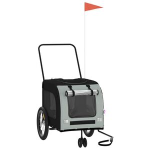 vidaXL Pet Bike Trailer Black and Grey Oxford Fabric and Iron