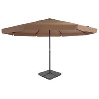 vidaXL Outdoor Umbrella with Portable Base Taupe