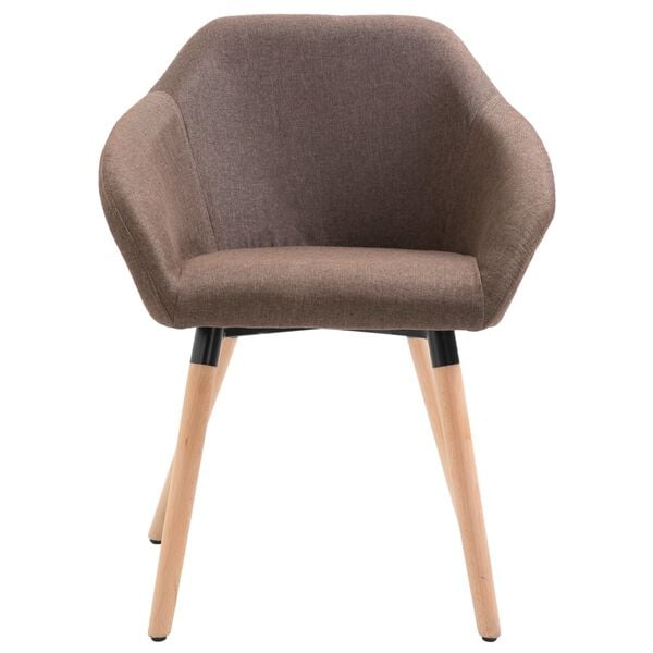 vidaXL Dining Chairs 6 pcs Brown Fabric