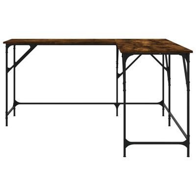 vidaXL Desk Smoked Oak 149x149x75 cm Engineered Wood