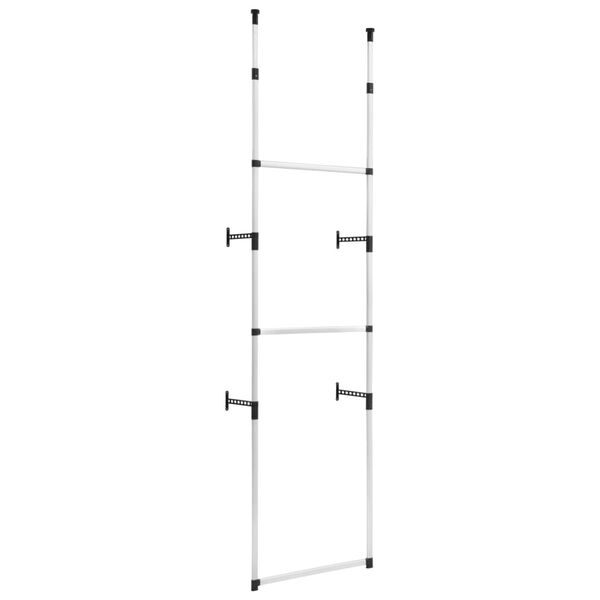 vidaXL Telescopic Wardrobe System with Rods Aluminium
