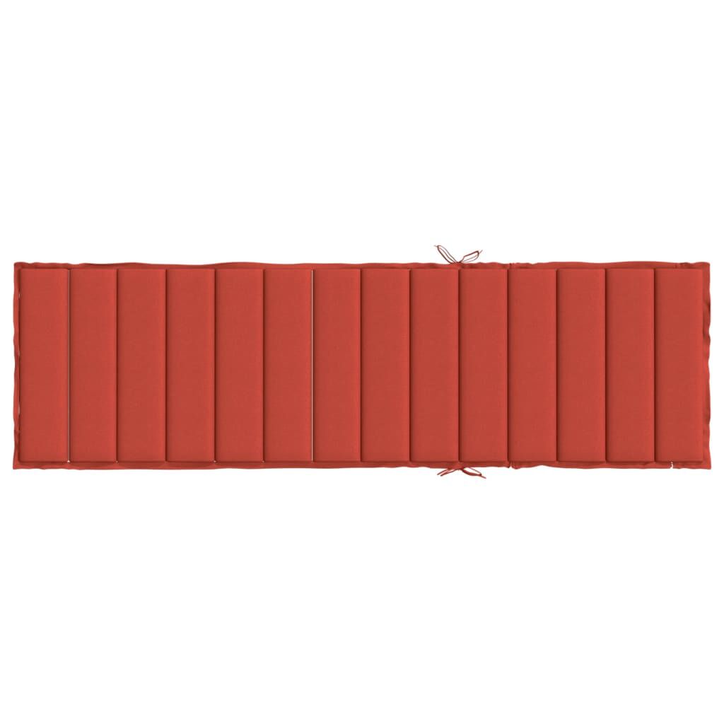 vidaXL Sun Lounger Cushion Melange Red 200x60x4 cm Fabric