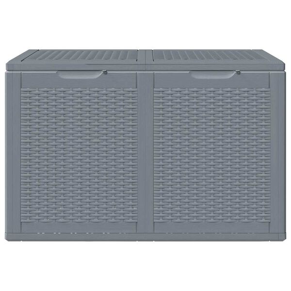 vidaXL Garden Storage Box Grey PP Rattan 180 L