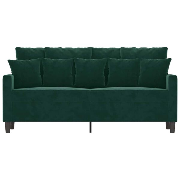 vidaXL 2-Seater Sofa Dark Green 140 cm Velvet