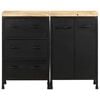 vidaXL Sideboard with 3 Drawers and 2 Doors Rough Mango Wood