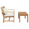 vidaXL Garden Sofa Set 2 pcs Natural Solid teak wood
