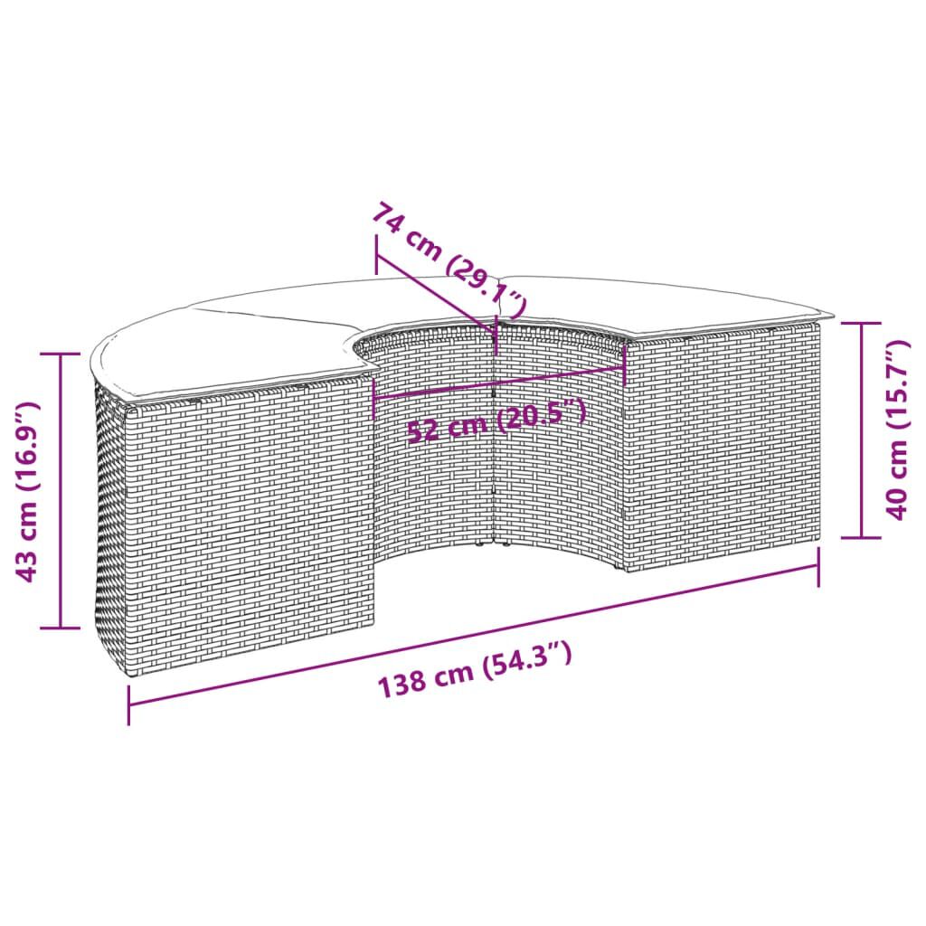 vidaXL Garden Footstool with Cushion Grey Poly Rattan