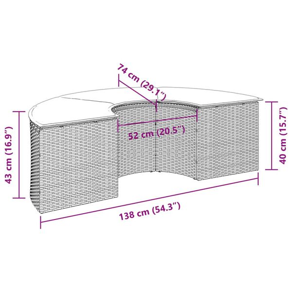 vidaXL Garden Footstool with Cushion Grey Poly Rattan