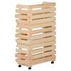 vidaXL Vegetable Trolley 37x30x80 cm Solid Pinewood