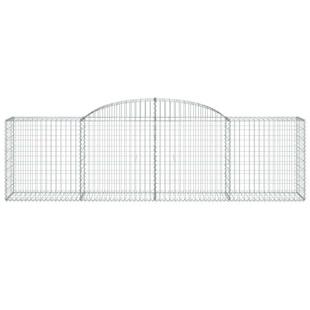 vidaXL Arched Gabion Baskets 8 pcs 300x50x80/100 cm Galvanised Iron