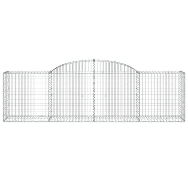 vidaXL Arched Gabion Baskets 8 pcs 300x50x80/100 cm Galvanised Iron