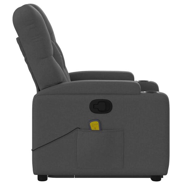 vidaXL Stand up Massage Recliner Chair Dark Grey Fabric