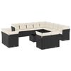 vidaXL 14 Piece Garden Sofa Set with Cushions Black Poly Rattan