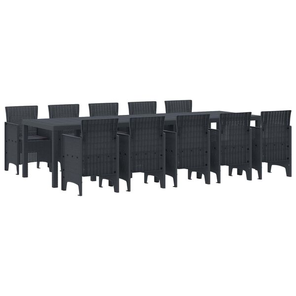 vidaXL Garden Dining Set 11 pcs Anthracite Synthetic rattan