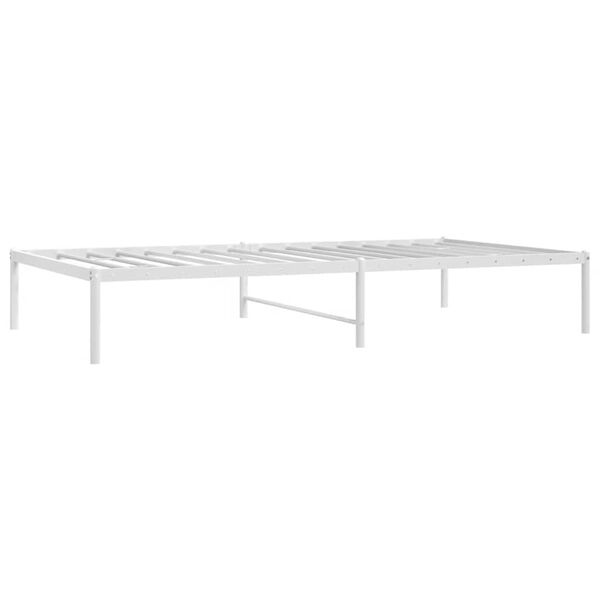 vidaXL Metal Bed Frame without Mattress White 100x190cm