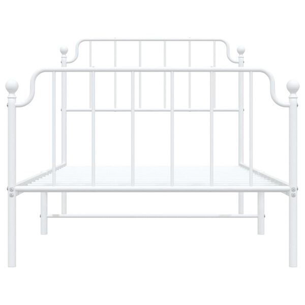 vidaXL Metal Bed Frame without Mattress with Footboard White 100x190cm