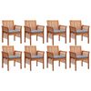 vidaXL 9 Piece Outdoor Dining Set with Cushions Solid Wood Acacia