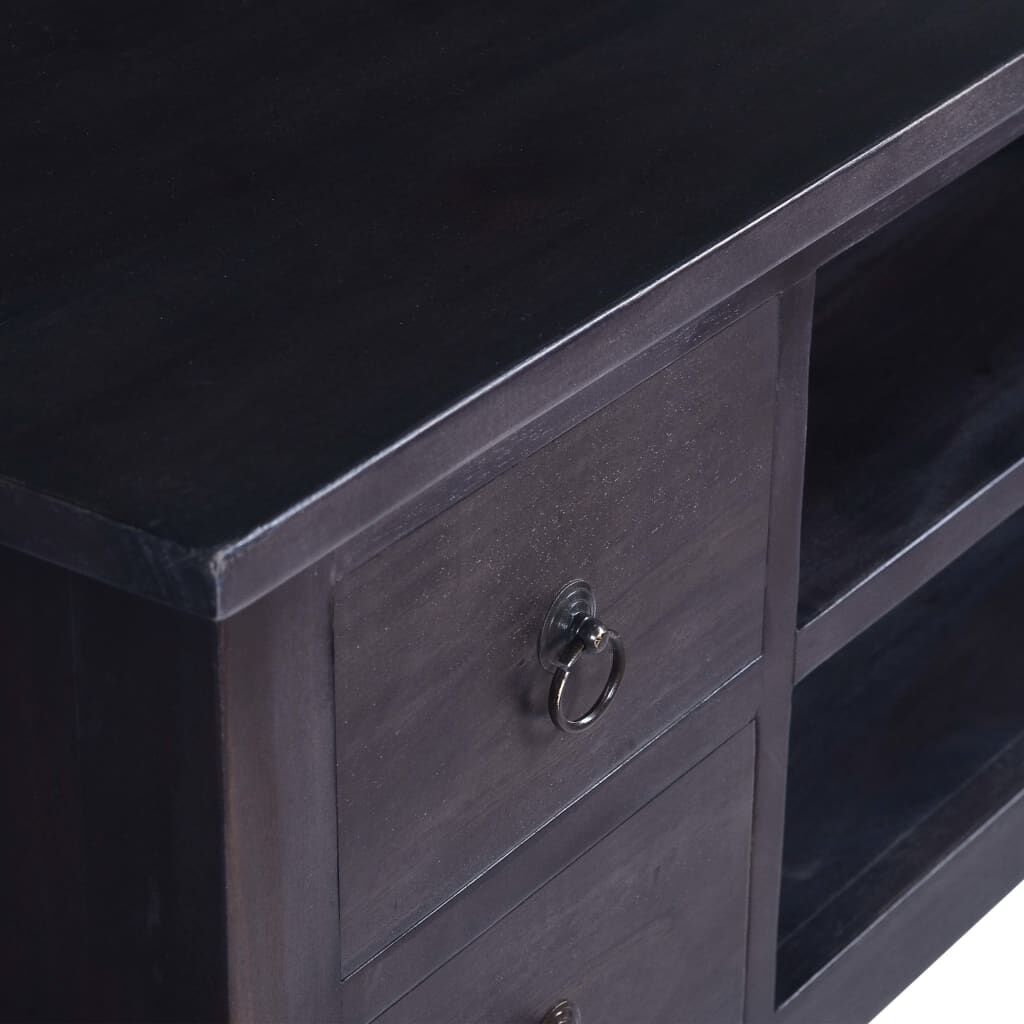 vidaXL TV Cabinet Light Black Coffee 100x40x45 cm Solid Mahogany Wood