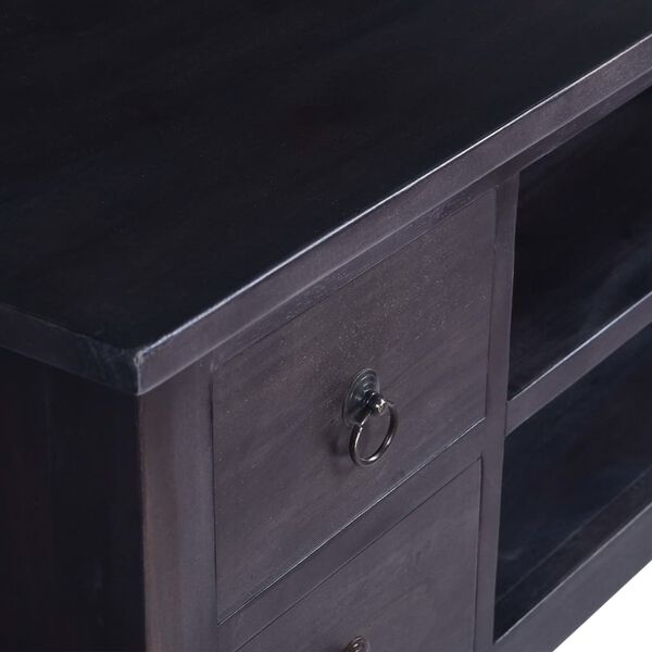 vidaXL TV Cabinet Light Black Coffee 100x40x45 cm Solid Mahogany Wood