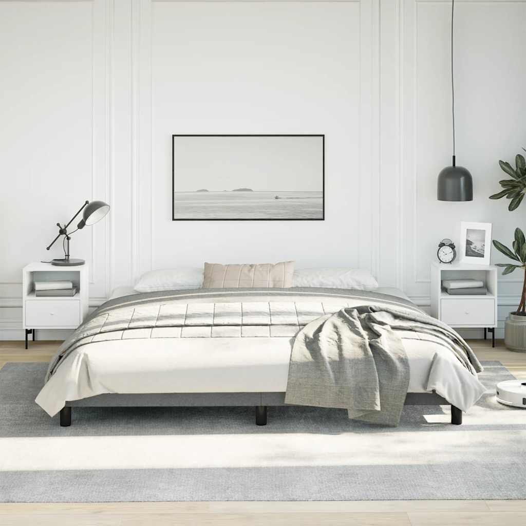 vidaXL Bed Frame without Mattress Dark Grey 193x203 cm King Fabric