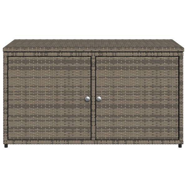 vidaXL Garden Storage Cabinet Grey 110x55x60.5 cm Poly Rattan
