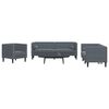 vidaXL 3 Piece Chesterfield Sofa Set with Bolsters Dark Grey Velvet