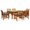 vidaXL 7 Piece Garden Dining Set with Cushions Solid Acacia Wood