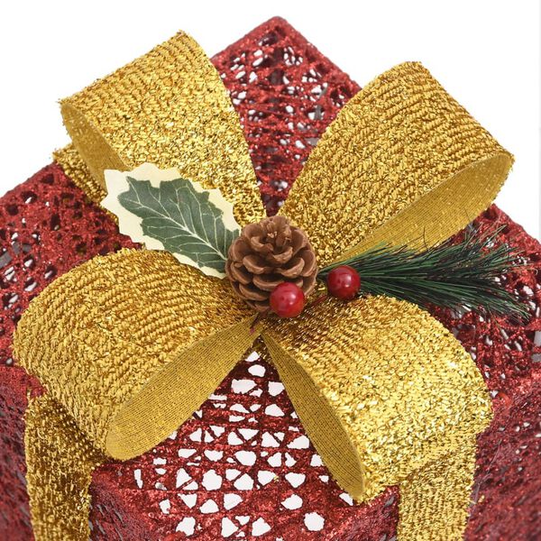 vidaXL Decorative Christmas Gift Boxes 3 pcs Red Outdoor Indoor