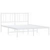 vidaXL Metal Bed Frame without Mattress with Headboard White 150x200cm