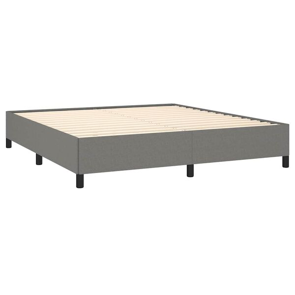 vidaXL Bed Frame without Mattress Dark Grey 193x203 cm King Fabric