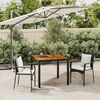 vidaXL 3 Piece Garden Dining Set with Cushions Black Poly Rattan