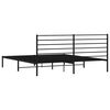 vidaXL Metal Bed Frame without Mattress with Headboard Black 193x203cm