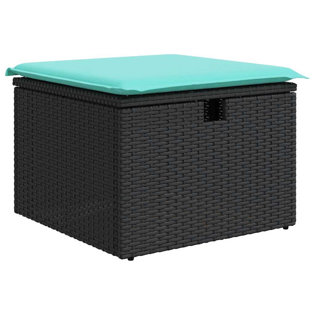 vidaXL 5 Piece Garden Sofa Set with Cushions Black Poly Rattan