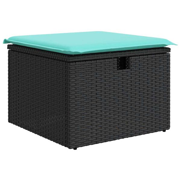 vidaXL 5 Piece Garden Sofa Set with Cushions Black Poly Rattan