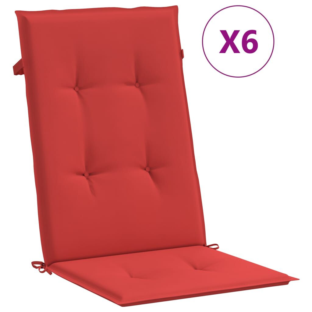 vidaXL Reclining Garden Chairs with Cushions 6 pcs Solid Wood Teak